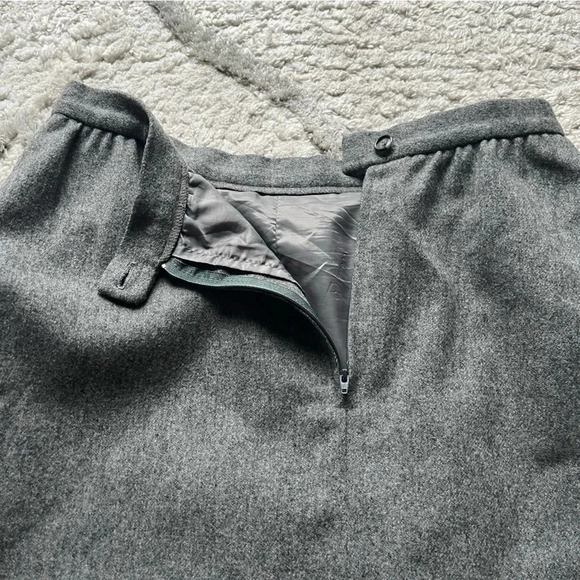 Vintage wool gray midi skirt pleated high rise 28 - Picture 6 of 13